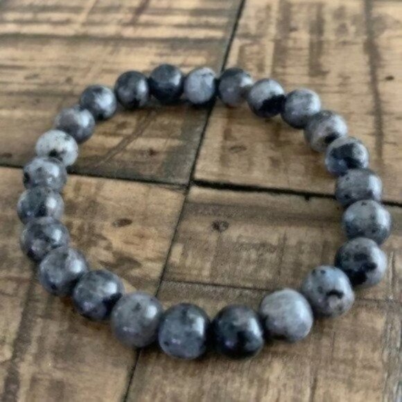 8mm Larvikite Chakra Bead Stretch Bracelet - Picture 7 of 8